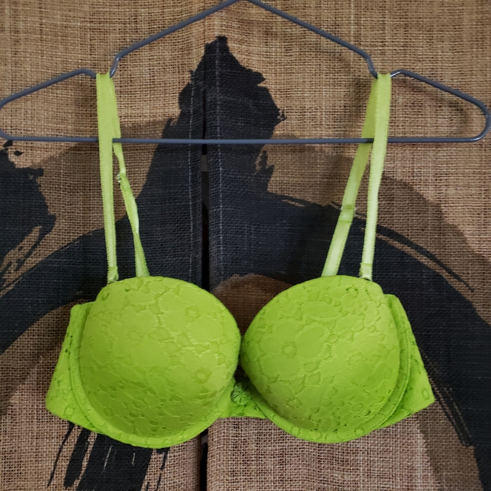 Aerie Mia Convertable Lime Green Lace Bra